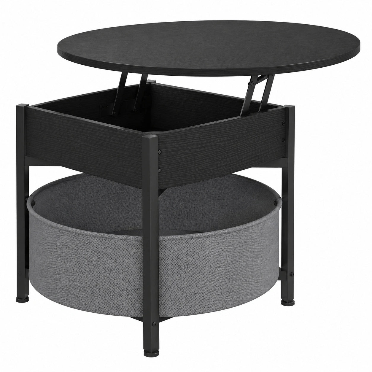 table-basse-ronde-avec-compartiment-cache-et-panier-en-tissu-plateau-relevable-ideale-pour-salon-ou-bureau-noir-wdrfj11608ex